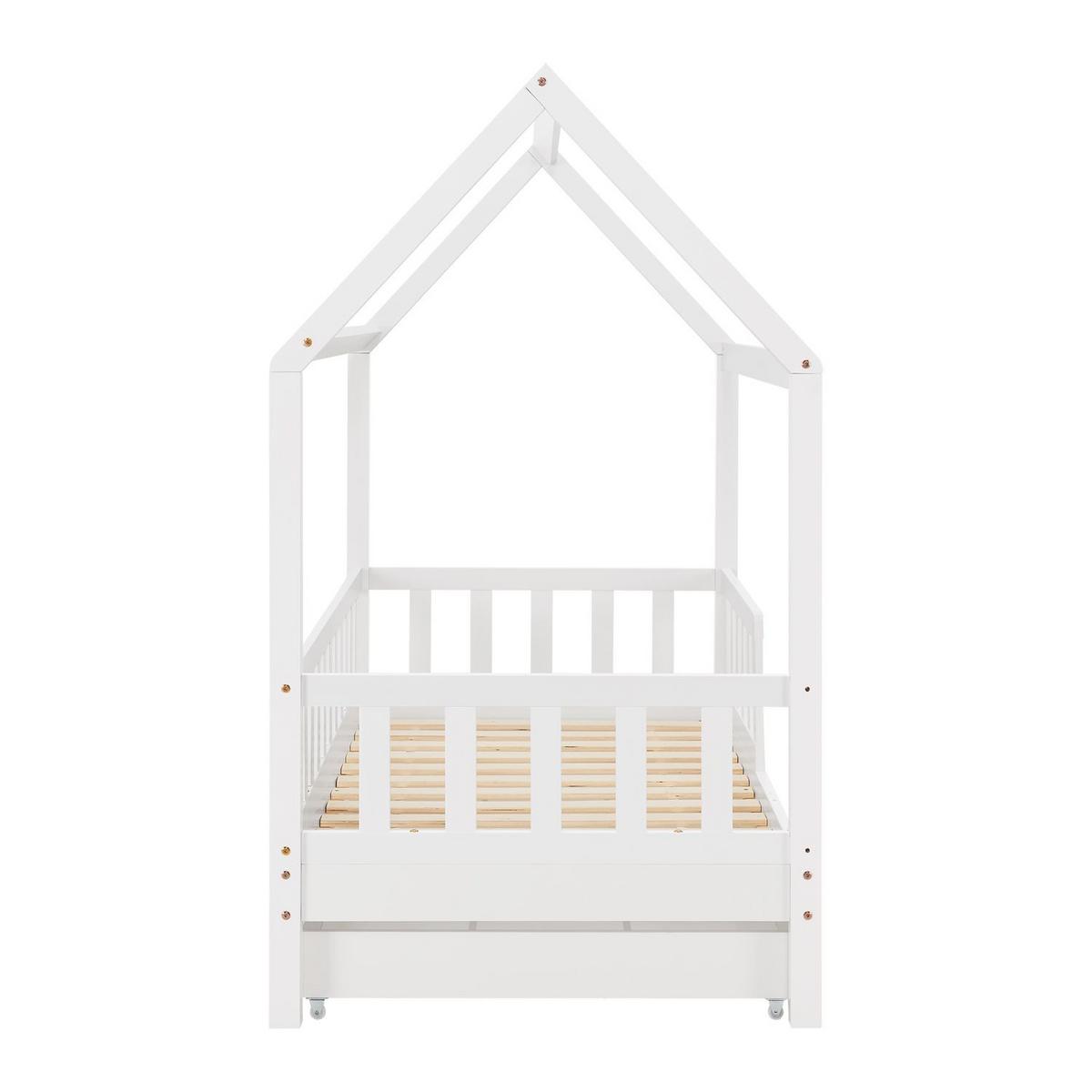KINDERBETT Marli weiß 90x200 cm mit Bettkasten - Weiß, Holz (90/200cm) - Juskys