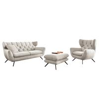 SITZGRUPPE CHARME Cremeweiß Cord - Creme, Textil (175/94/95cm) - KAWOLA