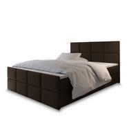 BOXBETT ARIEL 200x200 cm mit Matratze und Topper, H2+H3 - Braun - Braun, Holz (200/200cm) - MASSENO
