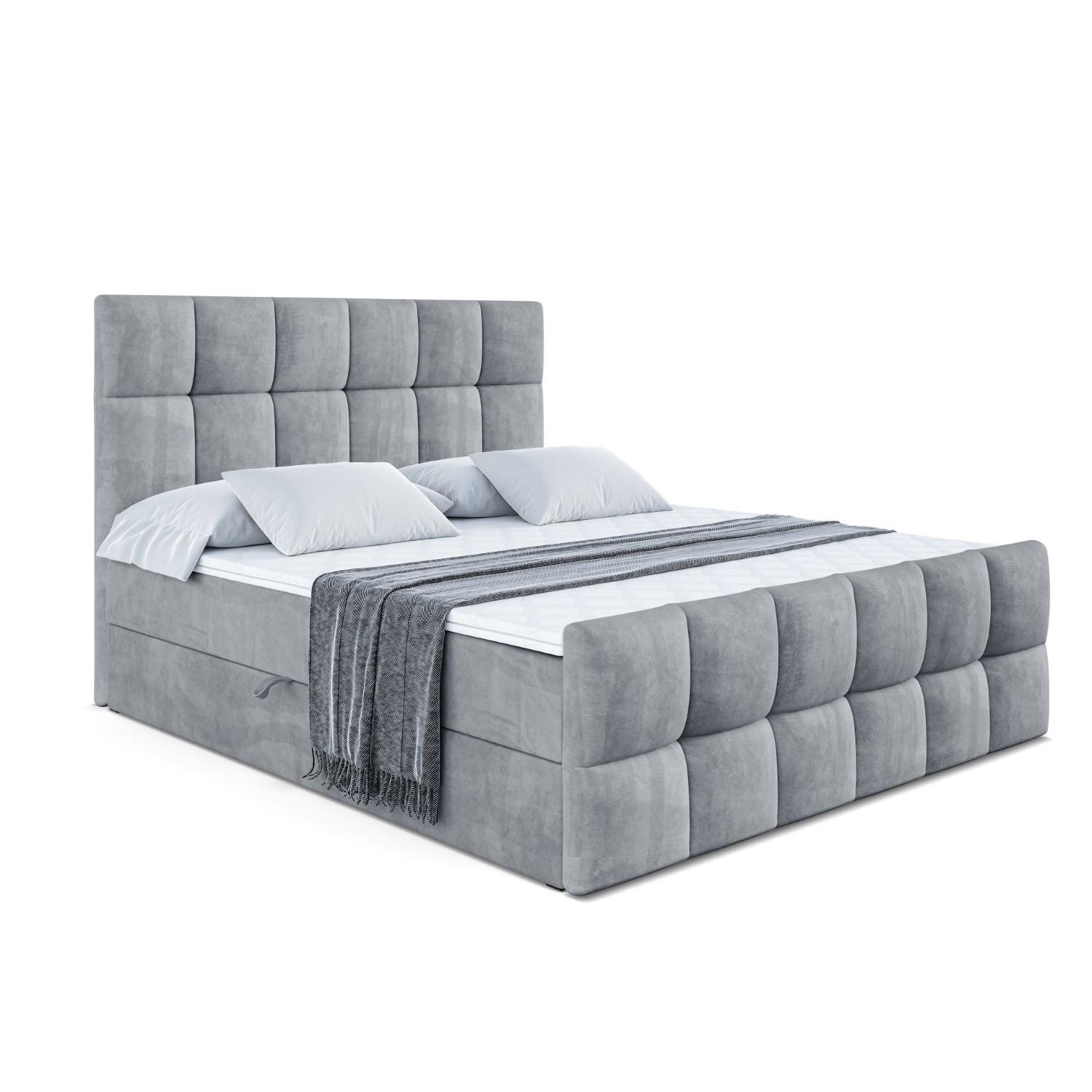 BOXBETT RICAR-Z - 140 x 200 - H4 - Grau - Grau, Holzwerkstoff (140/200cm) - ALTDECOR