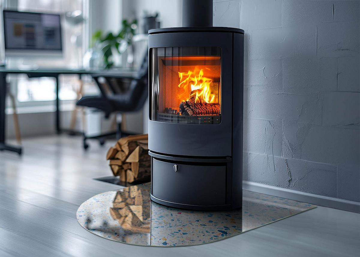 GLASPLATTE für Kamin 80x70 cm - Weiß, Glas (80/70/0.4cm) - TULUP