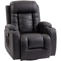 RELAXSESSEL elektrisch verstellbar Massagesessel mit Liegefunktion, Heizung - Dunkelbraun/Hellgrau, Textil (82/103/99cm) - HOMCOM