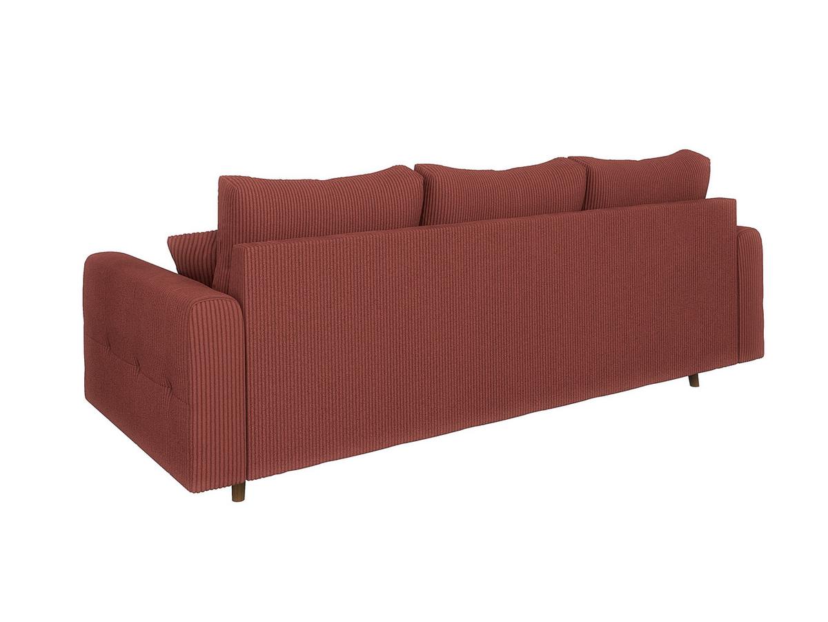 3-SITZER-SOFA Alma Terrakotta Cord - Terracotta/Braun, Holz/Textil (210/81/93cm) - S-Style Möbel