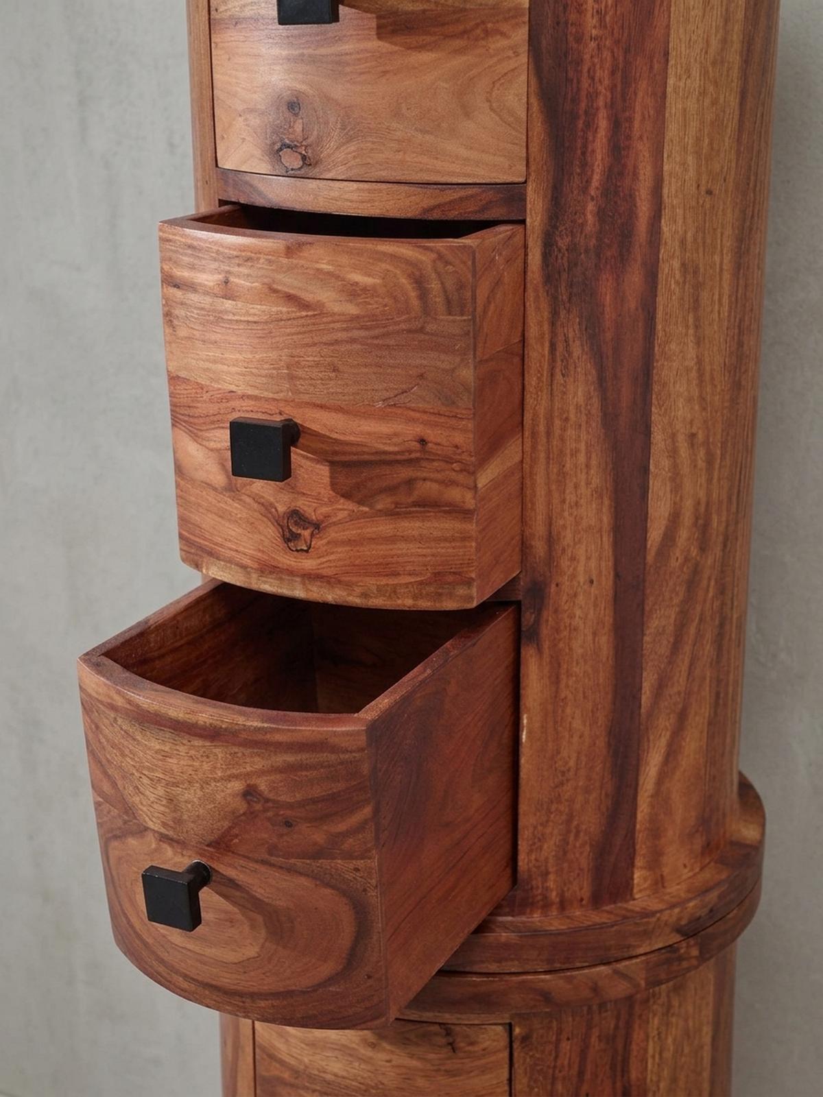 KOMMODE – Massivholz, rustikal, 4 Schubladen, viel Stauraum - Braun, Holz/Metall (35/85/35cm) - KADIMA DESIGN