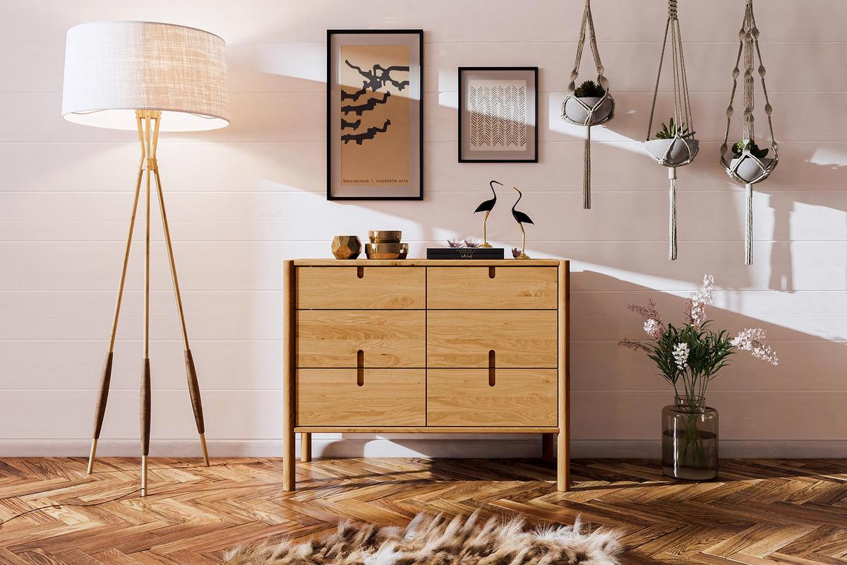 KOMMODE INA Wildeiche - Dunkelbraun, Holz (97/79/46cm) - byoak