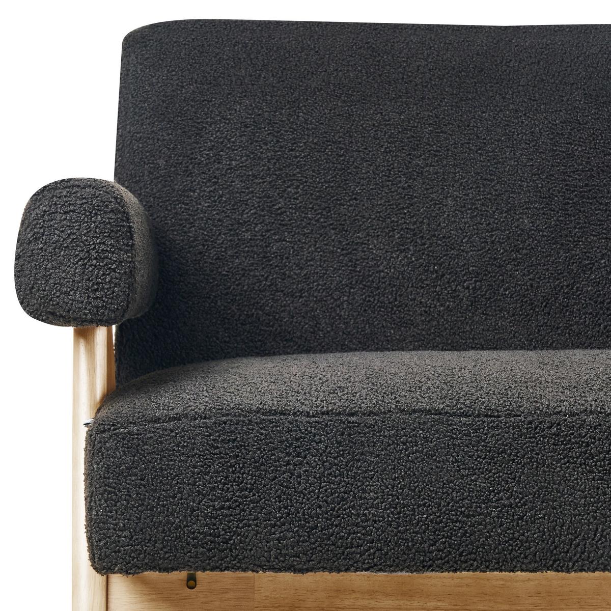 2-SITZER-SOFA Bouclé Schwarz/Hellbraun Tamre - Schwarz, Textil (148/79/78cm) - Beliani