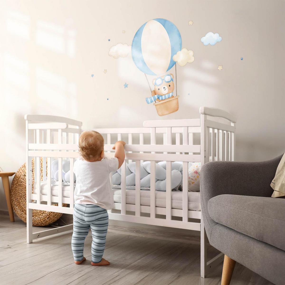 WANDAUFKLEBER 80x122cm - Ein süßer kleiner Teddybär - Multicolor, Kunststoff (80/122/0.1cm) - Wallfluent