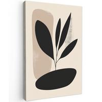 LEINWANDBILD Pflanze - Beige - Japanisch Deko Wohnzimmer 20x30 cm - Schwarz, Textil (20/30cm) - MuchoWow