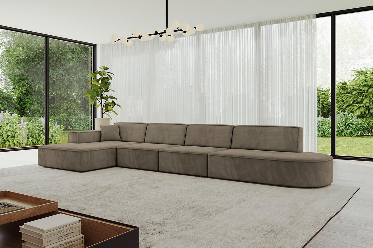 ECKSOFA Ottomane Links IREA-L3-v4 - 413x171x79 cm Braun - Braun, Holzwerkstoff/Textil (413/171cm) - ALTDECOR