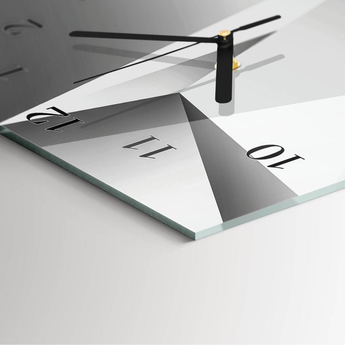 WANDUHR aus Glas 30x60 cm - Muster - Weiß, Glas (30/60/0.4cm) - TULUP