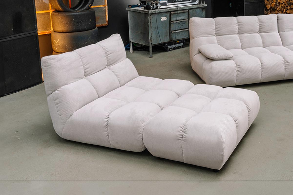 DREHSESSEL VIVIEN Silber Cord Drehbar (360°) - Silberfarben/Schwarz, Kunststoff/Textil (112/85/108cm) - KAWOLA