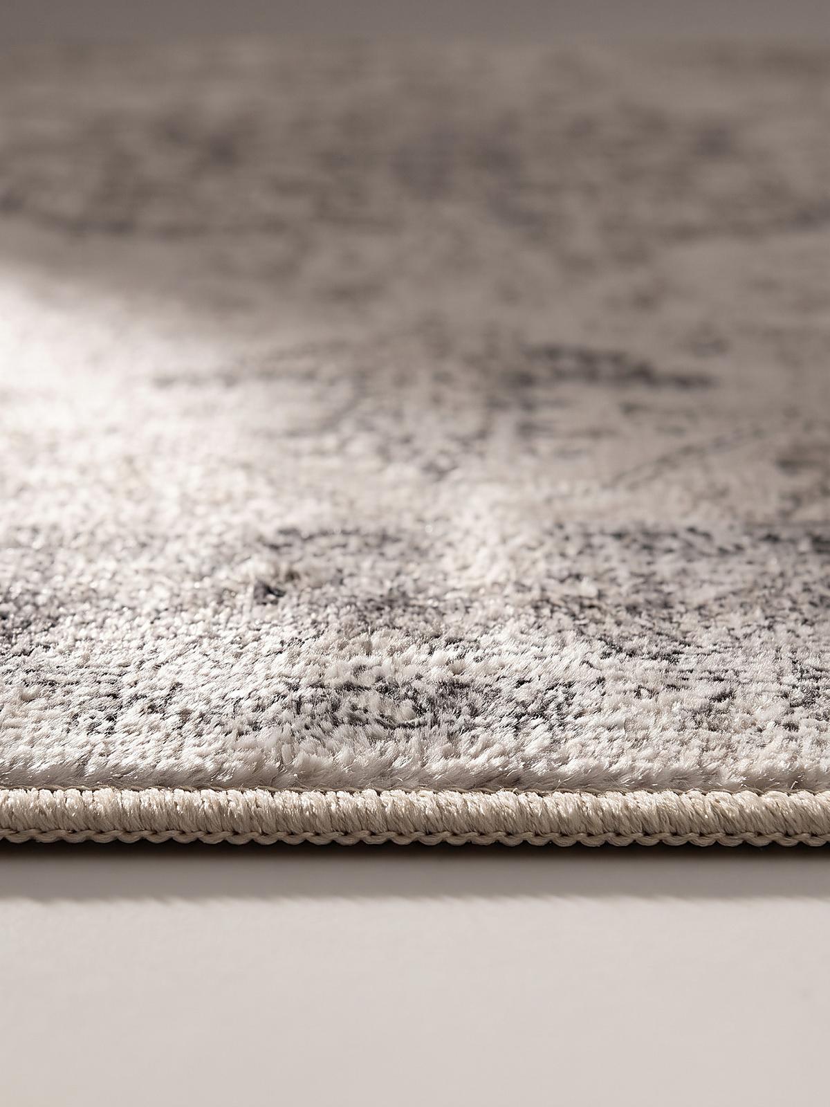 TEPPICH Kurzflor, waschbar, mit floralen Ornamenten, VERNANTE in Beige-Grau, 140 x 200 cm - Beige, Textil (140/200cm) - KADIMA DESIGN