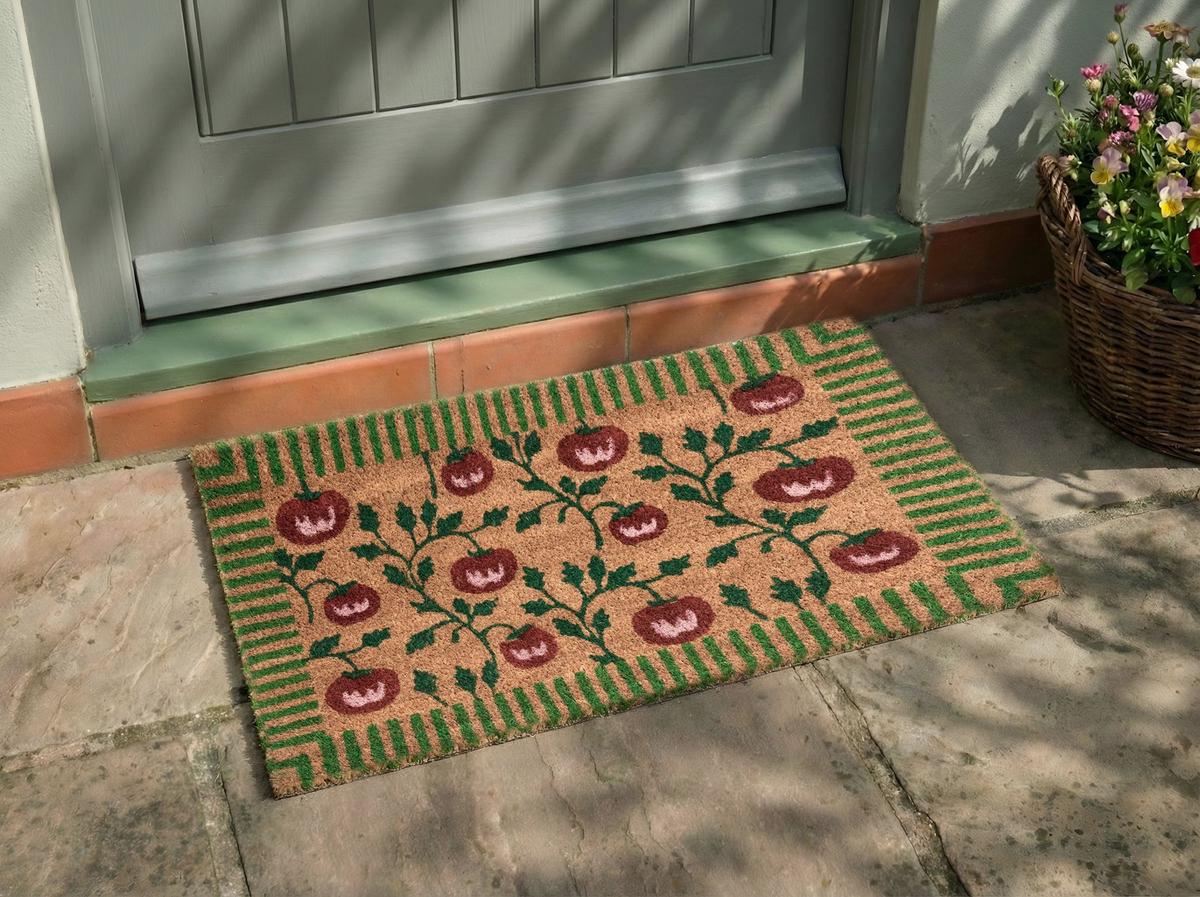 FUSSMATTE Naturfarben 50/80 cm Tomate Kokosfasern Knik - Naturfarben, Textil (50/80cm) - Beliani