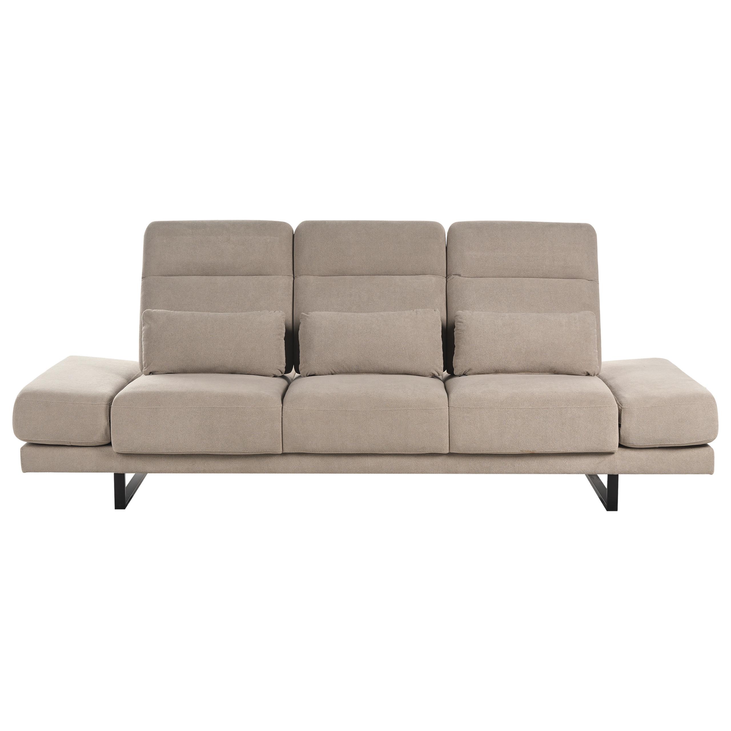 3-SITZER-SOFA Stoff Taupe Ikast - Taupe, Textil (255/87/105cm) - Beliani
