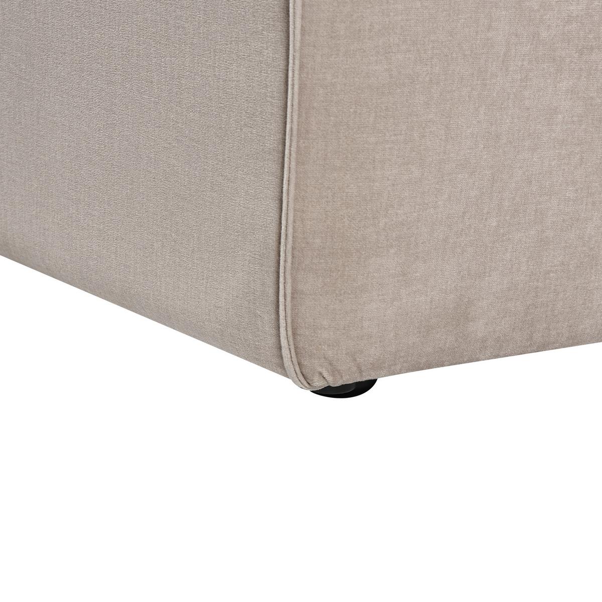 3-SITZER-ECKSOFA Samtstoff taupe rechtsseitig Vernon - Taupe, Textil (330/178cm) - Beliani