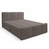 BOXBETT ANKARRA 140x200 cm mit Bettkasten und Matratze - Braun + TOPPER - Schwarz/Braun, Holz/Holzwerkstoff (140/200cm) - AX Living