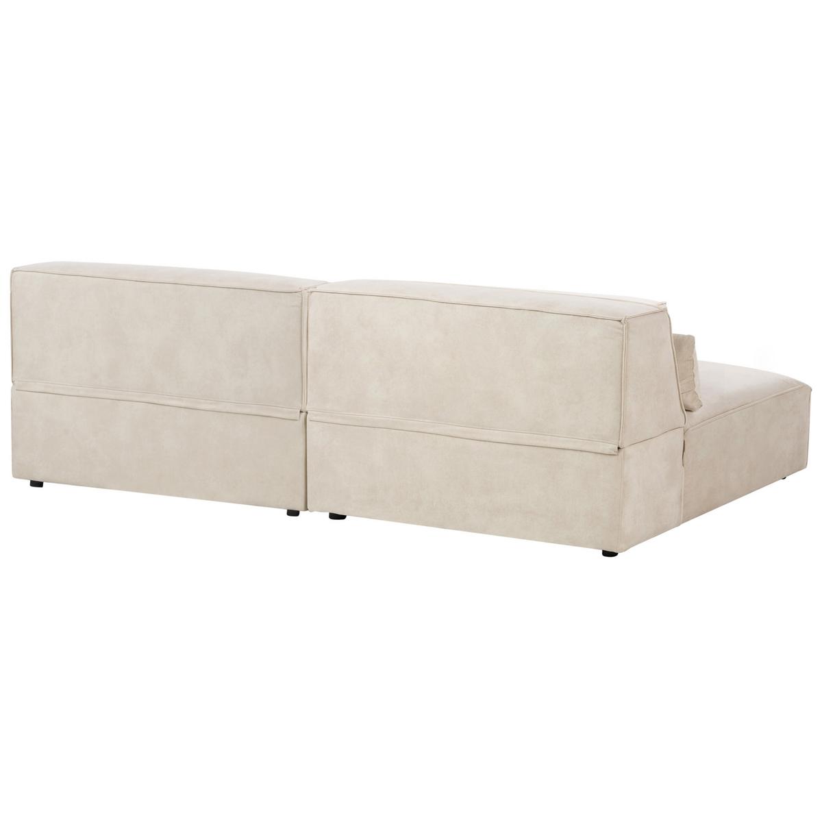 MODULSOFA 2-Sitzer Samtstoff Hellbeige Hellnar - Beige, Textil (204/70/126cm) - Beliani