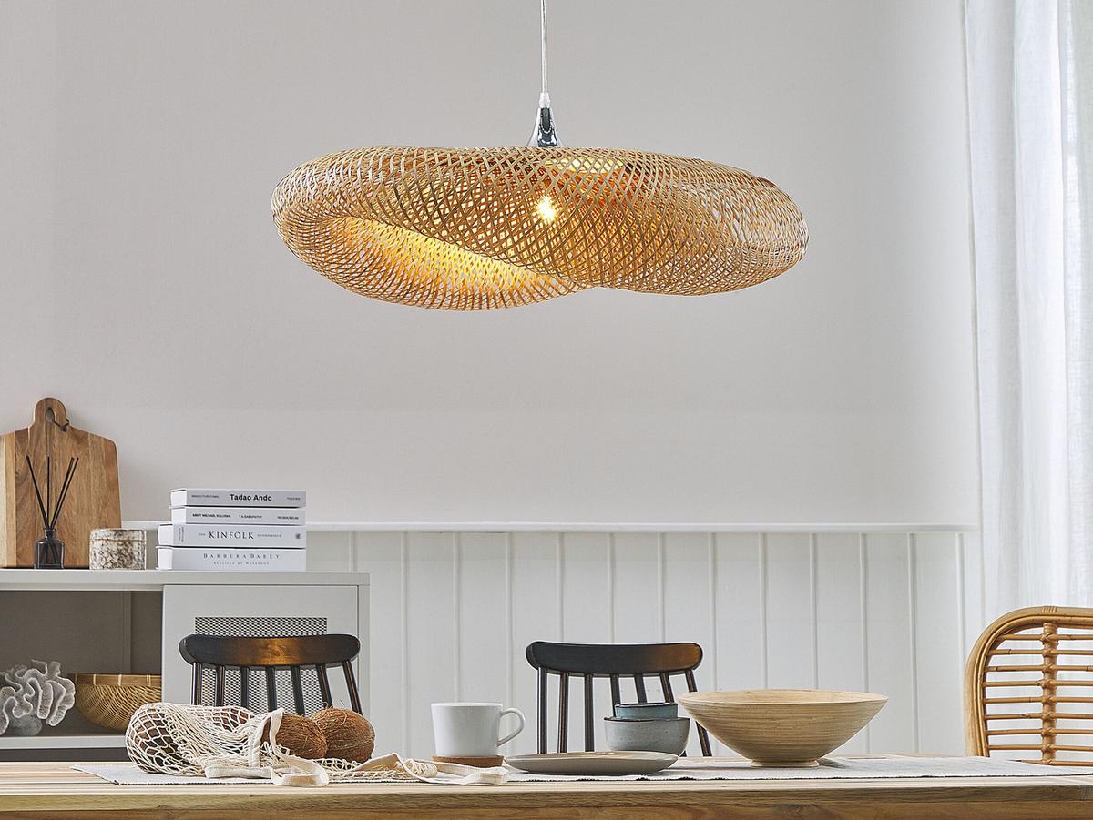 HÄNGELEUCHTE Boyne 64/64/118 cm - Hellbraun, Holz (64/64/118cm) - Beliani