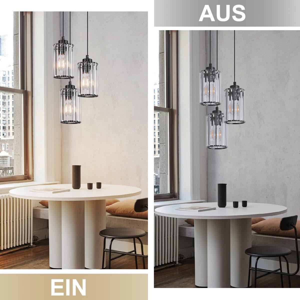 PENDELLEUCHTE Marklund 9/9/140 cm - Schwarz, Metall (9/9/140cm) - Nettlife