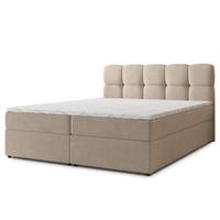 BOXBETT MERU 140x200 cm mit Matratze und Topper - Beige - Beige, Holz (140/200cm) - MASSENO