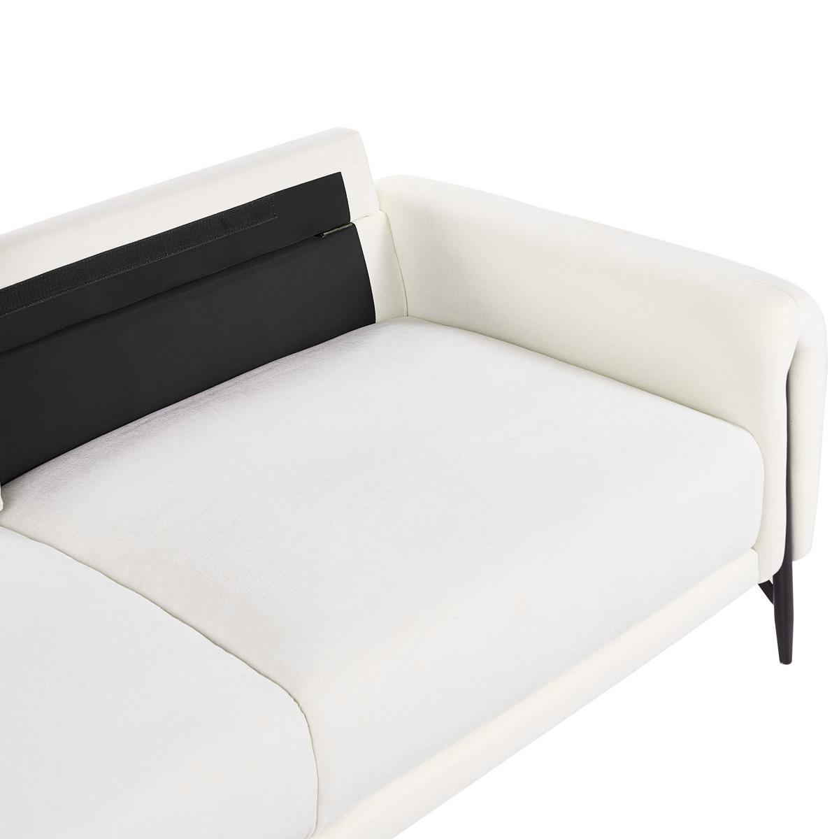 3-SITZER-SOFA Chenillegewebe Cremeweiß Skaro - Creme, Textil (214/87/89cm) - Beliani