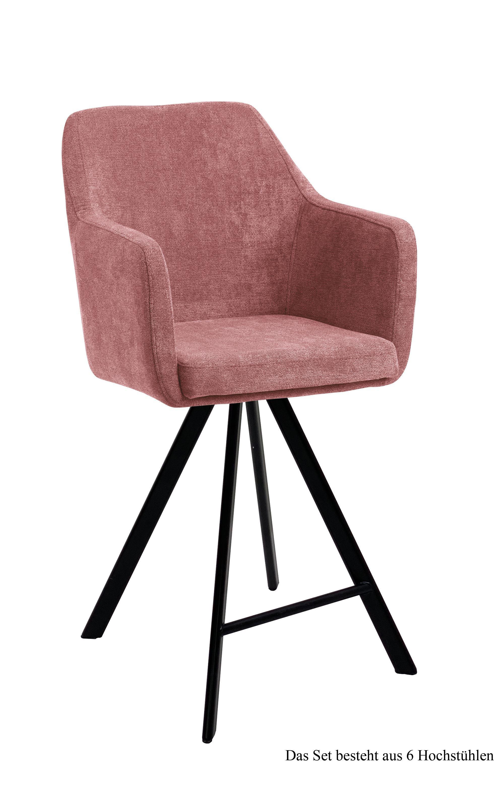THEKENSTUHL drehbar (6er-Set) Diamond 57x104x60 Schwarz/Rosewood - Dunkelrosa/Schwarz, Kunststoff (60/104/57cm) - 58aufmkessel