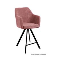 THEKENSTUHL drehbar (6er-Set) Diamond 57x104x60 Schwarz/Rosewood - Dunkelrosa/Schwarz, Kunststoff (60/104/57cm) - 58aufmkessel