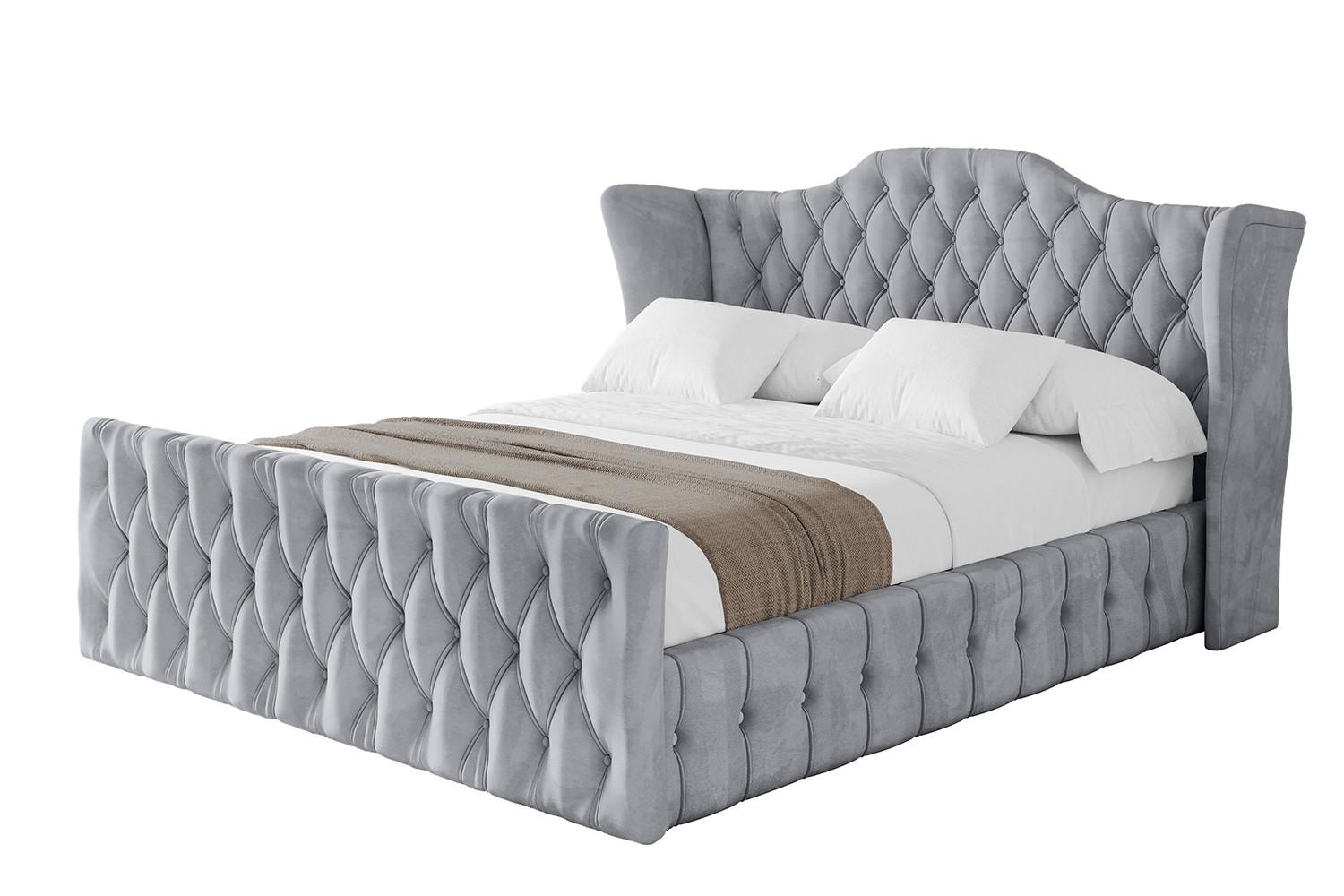 POLSTERBETT mit Bettkasten, Fußteil und Lattenrost, Boxbett mit Matratze H3/H4 - MODY-Z 120x200 Hellgrau - Hellgrau, Holzwerkstoff/Textil (120/200cm) - ALTDECOR