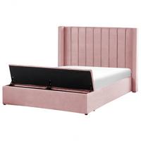 POLSTERBETT 140/200cm Rosa Noyers - Pink, Textil (140/200cm) - Beliani