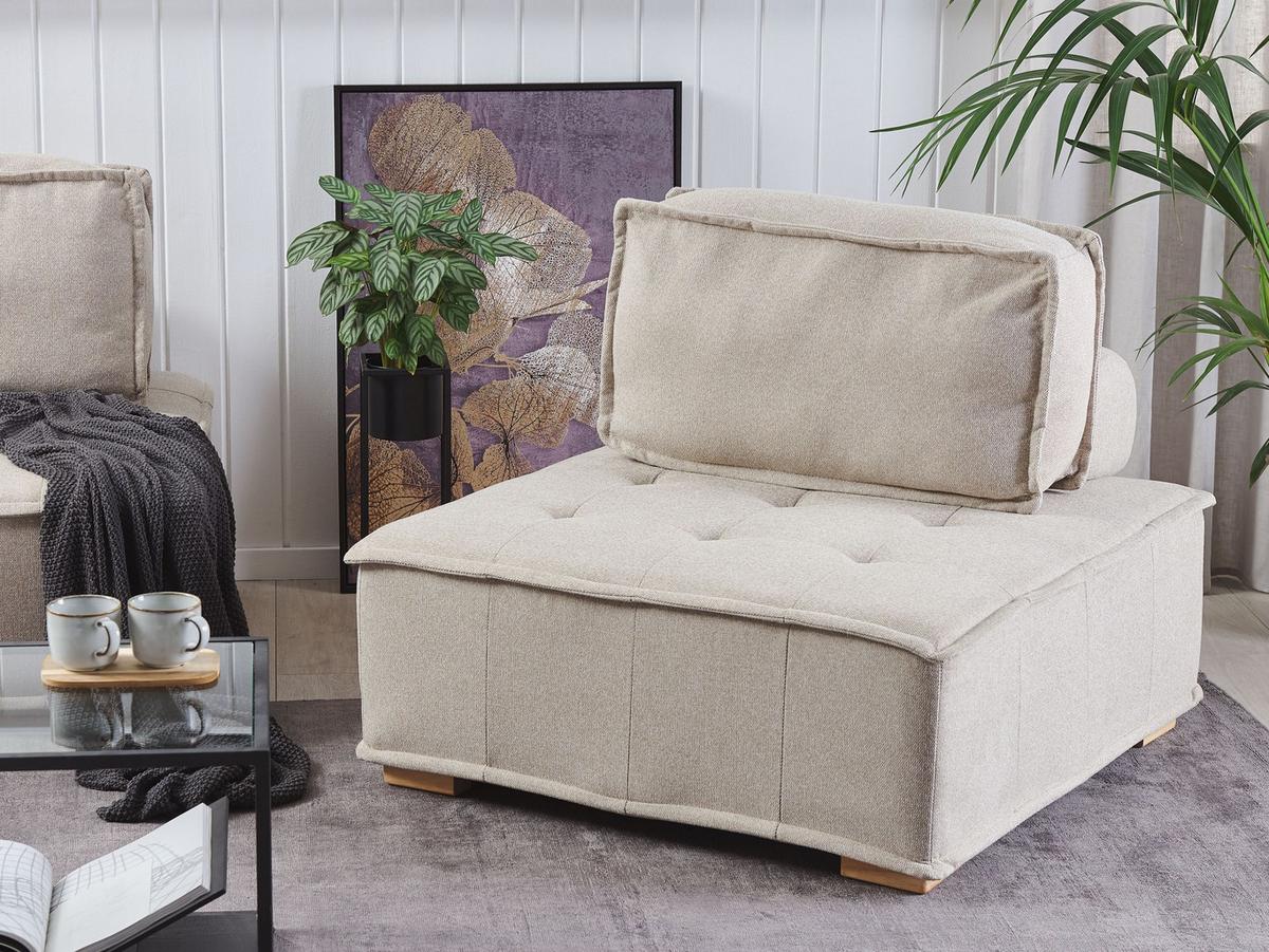 SESSELMODUL Stoff Hellbeige Tibro - Beige/Braun, Textil (100/40/100cm) - Beliani