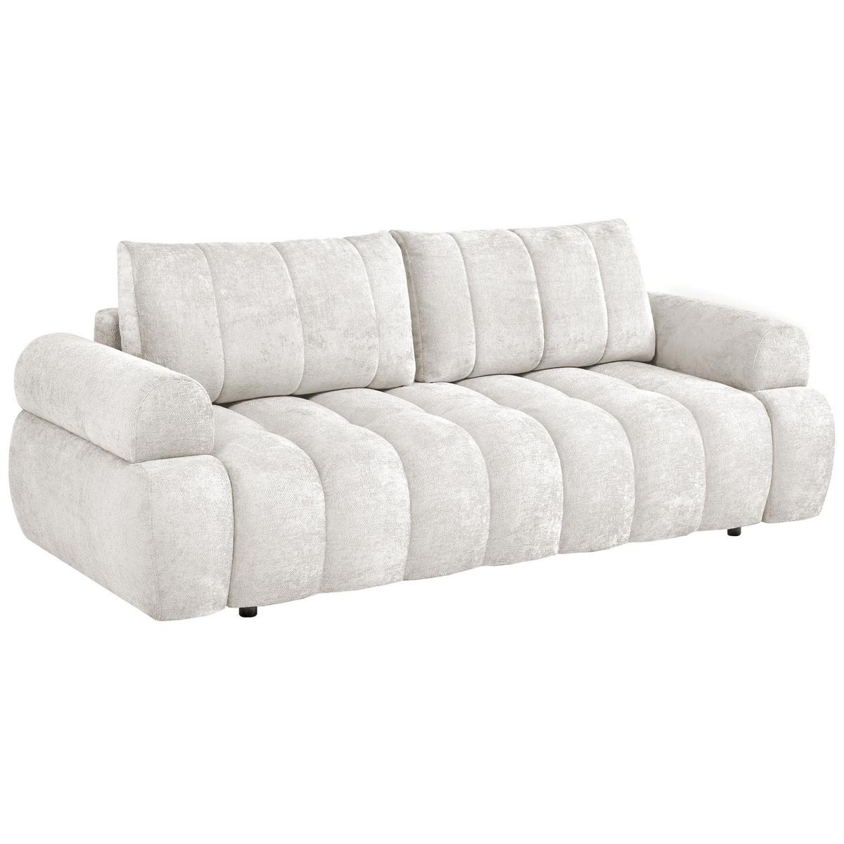 SCHLAFSOFA Mavi 3-Sitzer mit Schlaffunktion, Bettsofa Schlafcouch 195x145 cm, Creme - Creme, Textil (255/100/110cm) - Beautysofa