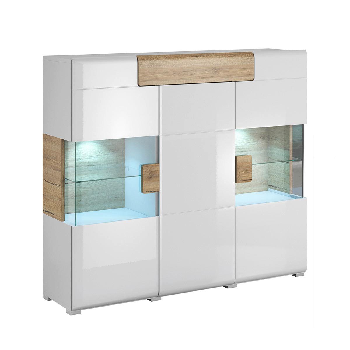 SIDEBOARD Jules Weiß und Holz - Weiß, Holzwerkstoff (147/131/39cm) - Petits-meubles