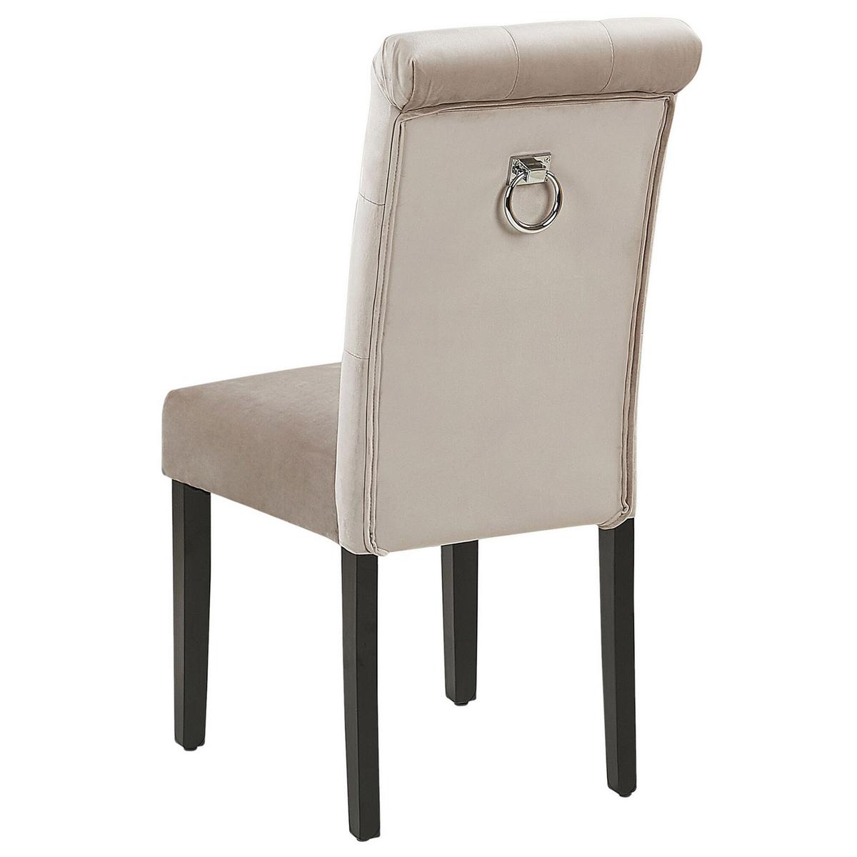 ESSZIMMERSTUHL 2er-Set Samtstoff Grau Velva - Grau, Holz/Textil (46/98/48cm) - Beliani