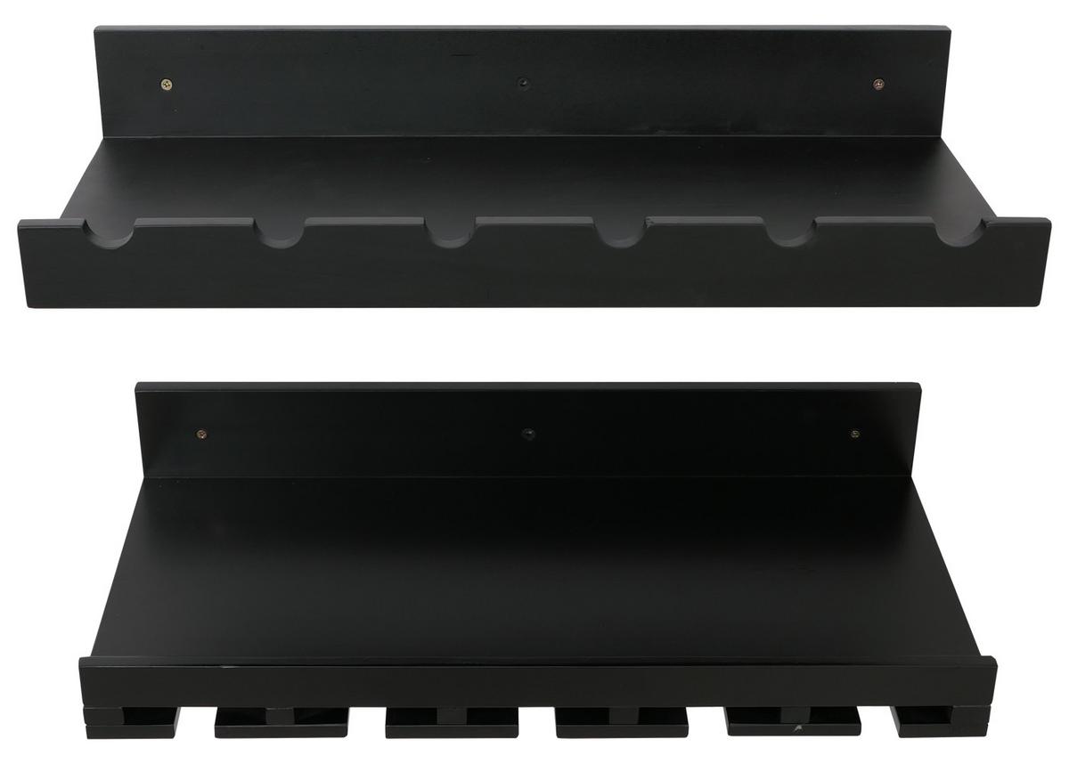 WEINREGAL Schwarz 2er-Set-Set - Schwarz, Holz (61/12/28cm) - MCW