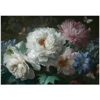 FOTOTAPETE Blumen Vintage Schwarz Schlafzimmer 400x280 - Multicolor, Papier (400/280cm) - Wallarena