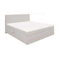 BOXBETT Roma 180/200 cm Hellgrau Plüschcord - Hellgrau/Schwarz, Holz/Kunststoff (180/200cm) - S-Style Möbel