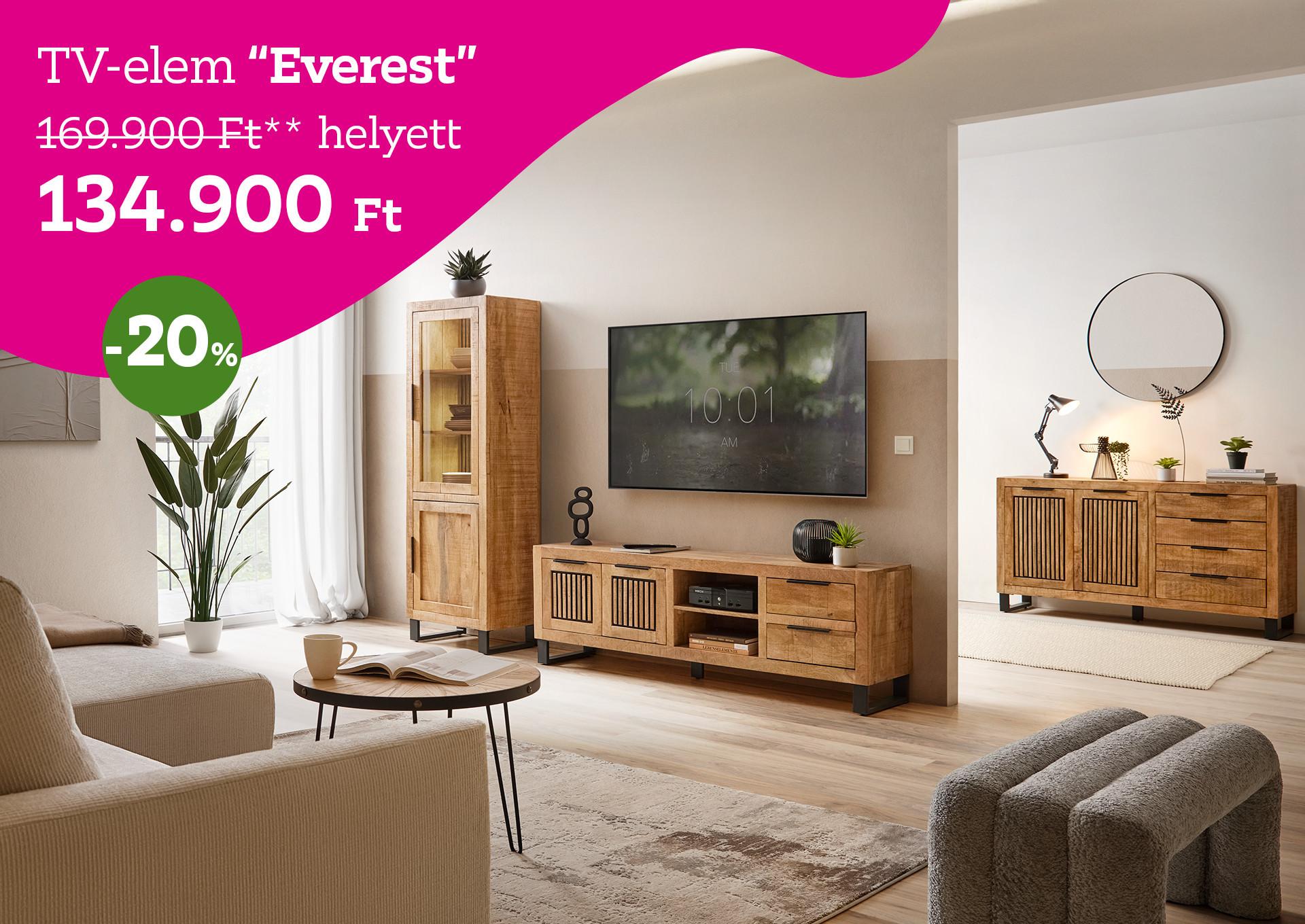 TV-elem Everest 169900 Forint helyett 134900 Forint kedvezmény mértéke 20%