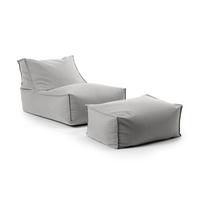 OUTDOOR SITZSACK und Hocker Der Sundowner - Hellgrau, Textil (60/65/95cm) - Mokebo