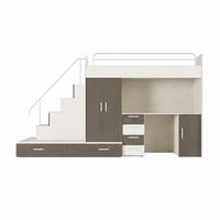 KINDERZIMMER Set RAJ 5, Hochglanz mit Hochbett, Schrank und Schreibtisch - Kaschmir/Grau, Holzwerkstoff (320/180/86cm) - Lookway