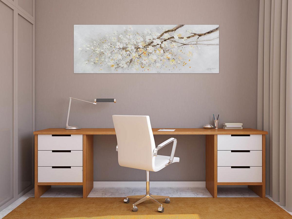 ÖLGEMÄLDE 150/50 cm - Weiß, Holz/Textil (150/50cm) - KUNSTLOFT