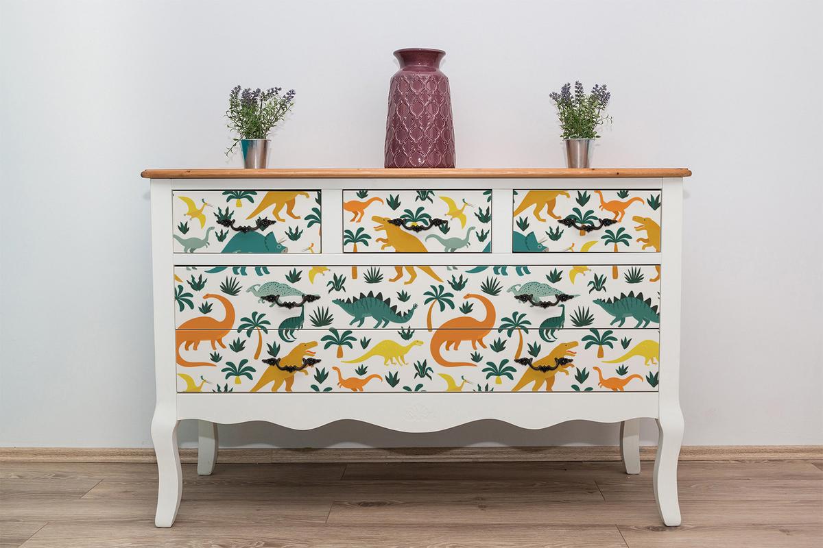 MÖBELAUFKLEBER 100x50 cm Dinosaurier - Multicolor, Kunststoff (100/50/50cm) - TULUP
