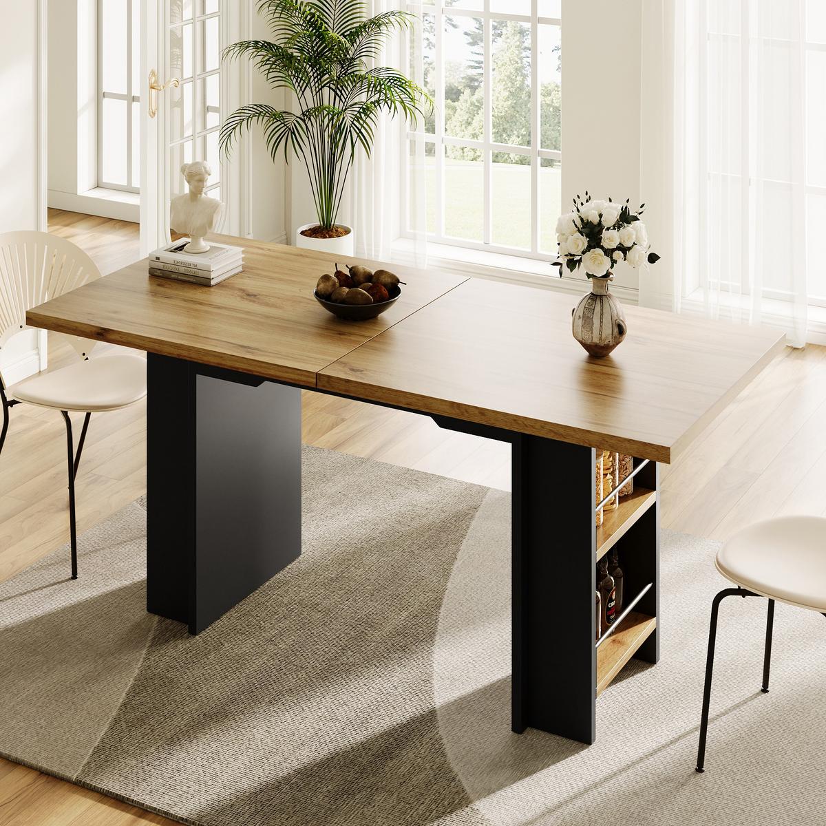 ESSTISCH ausziehbar (120-160 cm) in holzoptik anthrazit - Naturfarben, Holzwerkstoff (80/160/75cm) - Urban Meuble