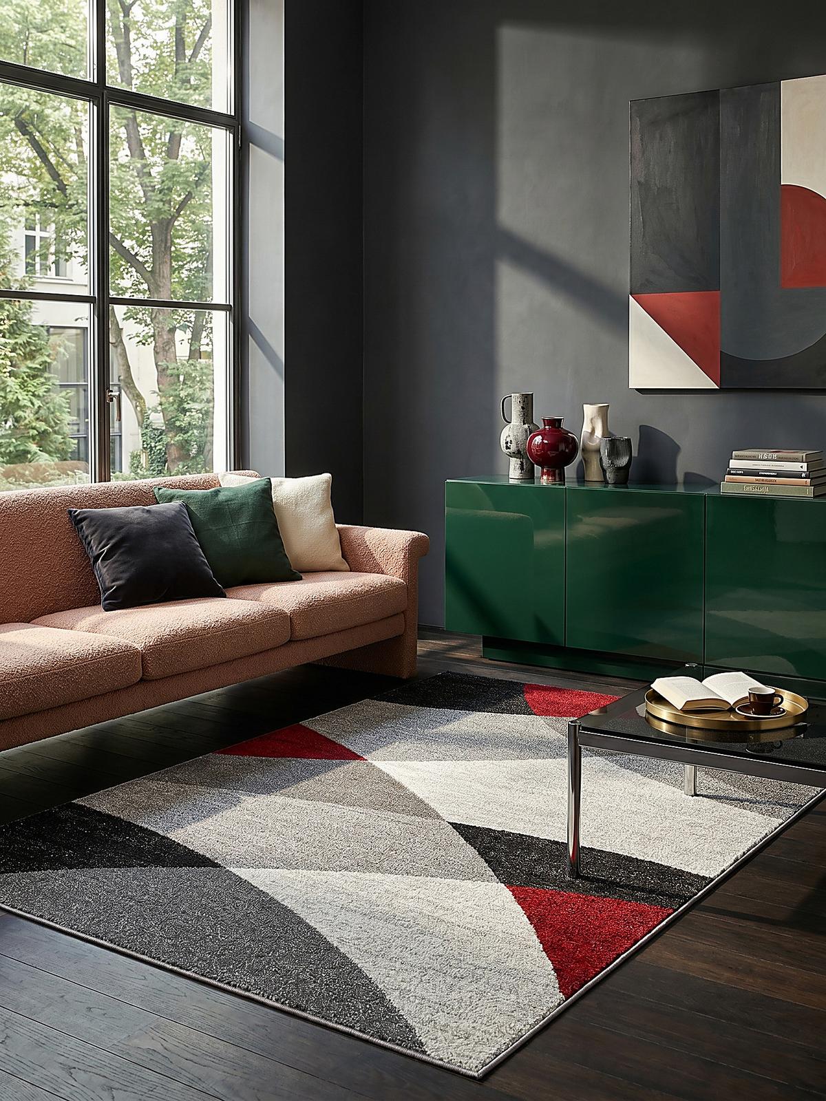 TEPPICH Niederflor Abstrakt THUR Polypropylen Grau 80 x 140 cm - Grau, Textil (200/280cm) - KADIMA DESIGN