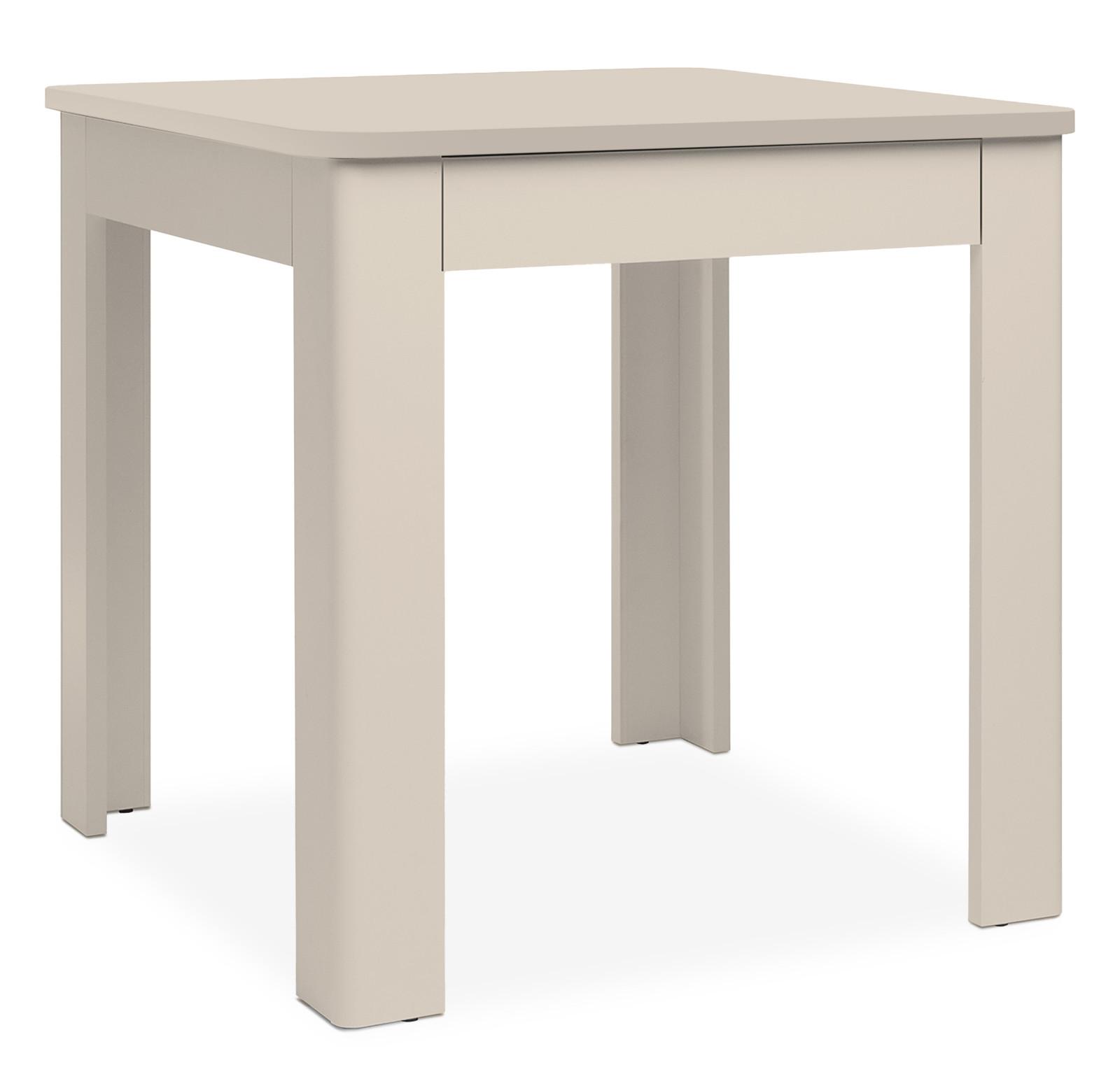 ESSTISCH samt quadratisch 80 x 80 cm, Küchentisch mit Schubkasten - Beige, Holzwerkstoff (80/80/76.5cm) - Furn.Design