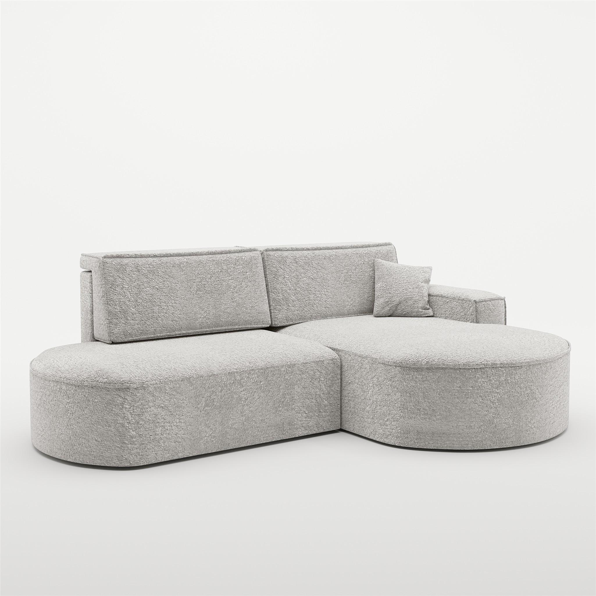 ECKSOFA Venedig Mit Schlaffunktion - Hellgrau, Holzwerkstoff/Textil (278/179cm) - Fun Möbel