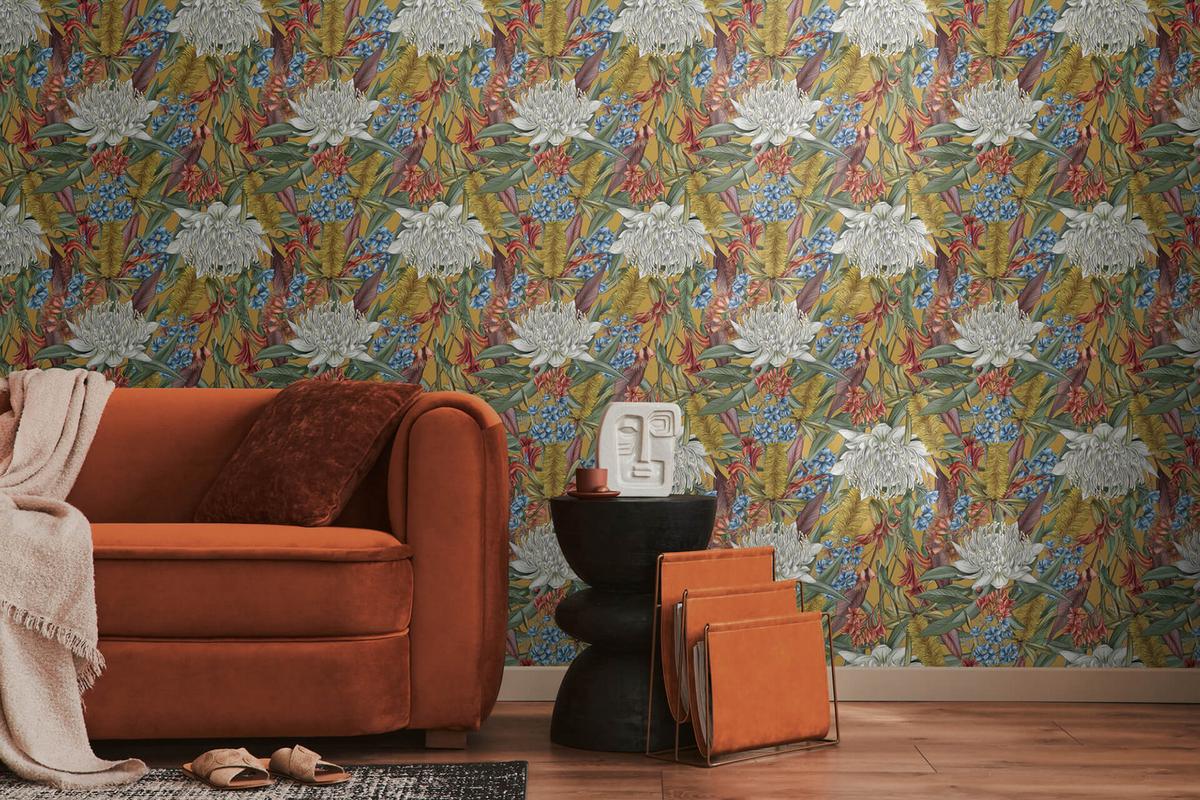 VLIESTAPETE Bunt 53/1005 cm - Gelb, Textil (53/1cm) - KUNSTLOFT