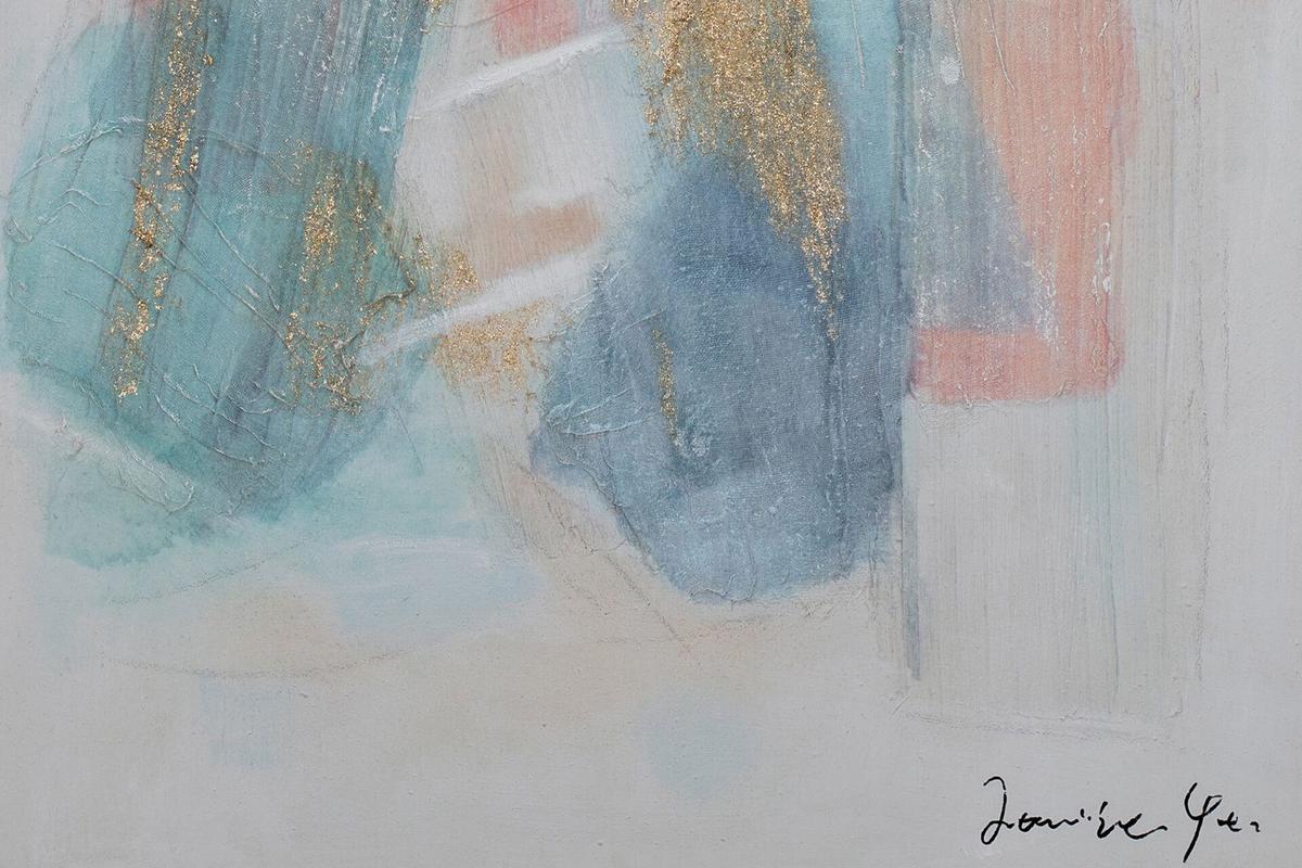ACRYLBILD HANDGEMALT 75/100 cm - Beige/Weiß, Holz/Textil (75/100cm) - KUNSTLOFT