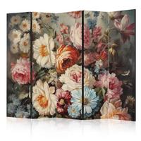 PARAVENT 5-tlg 225x172 cm Wildblumen im Retro - Multicolor, Holz/Textil (225/172/3cm) - Muralo