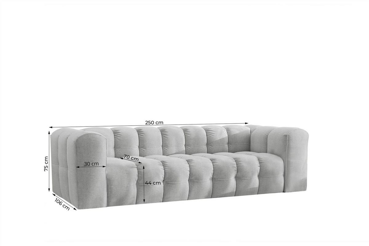 SOFASET Solvie 4-4 In Tiffani - Schwarz, Holzwerkstoff/Textil (250/75/106cm) - Fun Möbel