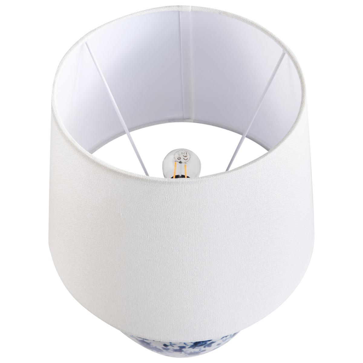 TISCHLAMPE Porzellan Weiß/Blau Silves - Blau/Weiß, Keramik (33/33/50cm) - Beliani